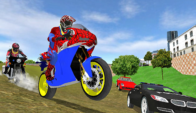 Simulateur de super héros de cascadeur de moto
