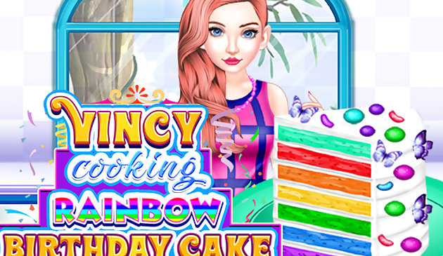 विन्सी कुकिंग इंद्रधनुष जन्मदिन का केक