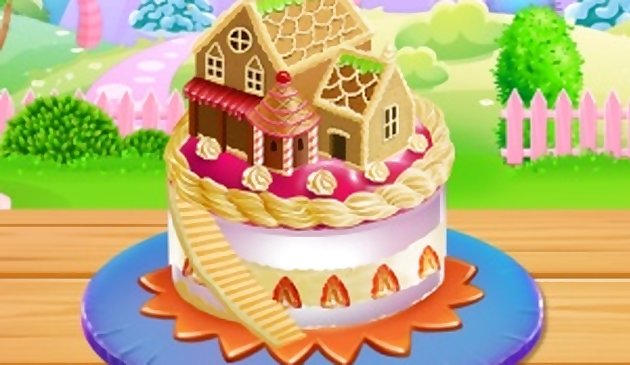 Cuisine de gâteau de maison de poupée