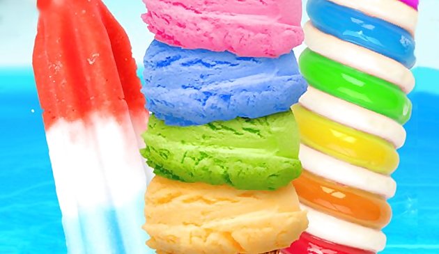 彩虹冰淇淋和冰棒