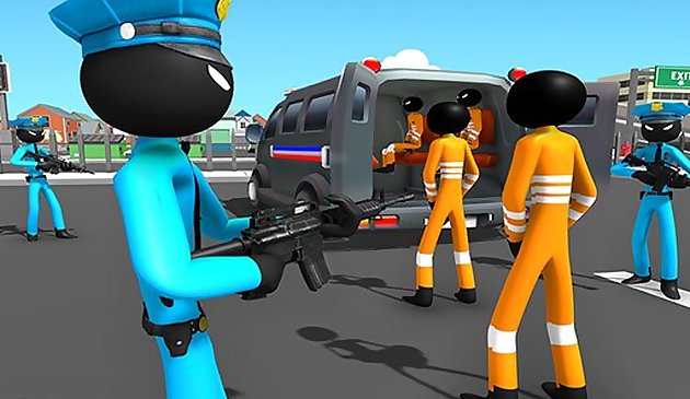 미국 경찰 스틱맨 범죄 비행기 수송기 게임
