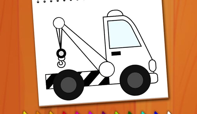 Livro de Colorir: Caminhões escavadeiras