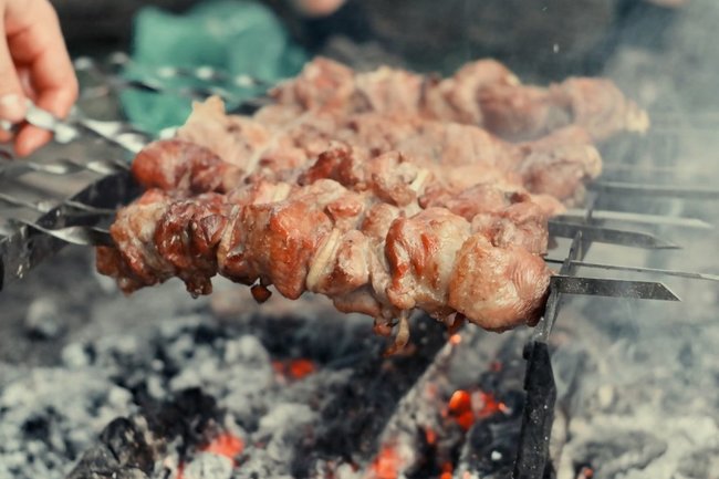 шашлык мангал жареное мясо