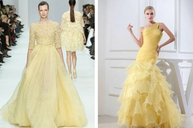 Желтые платья для невест становятся модным трендом