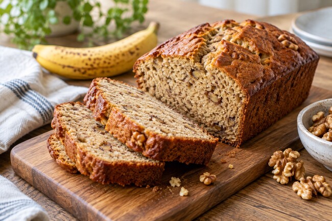 Банановый хлеб с грецкими орехами