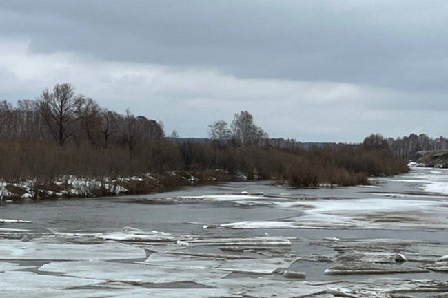Паводок в Новосибирской области, ледоход, лед, река