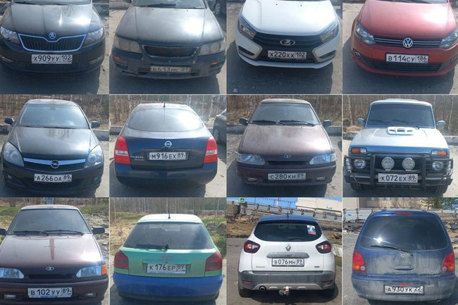 На привокзальной площади Ноябрьска нашли 16 забытых автомобилей