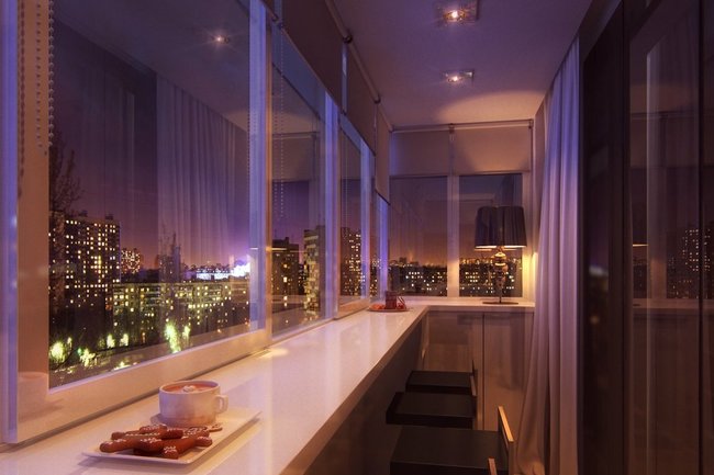 Оформление крытого балкона