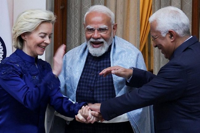 Антониу Кошта, Нарендра Моди и Урсула фон дер Ляйен