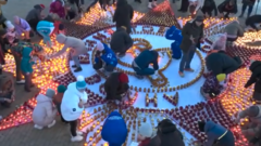 Ямальцы выложили в память о солдатах ВОВ орден из свечей и лампад