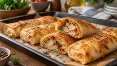 Лаваш с курицей в духовке: как свернуть рулет без мокрого шва