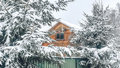 дом дача частный дом деревня зима забор снег 