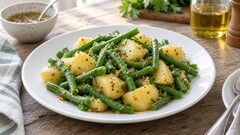 Картофельный салат со стручковой фасолью: заправьте тёплым