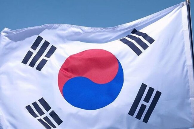 Флаг Республики Корея. Архивная тематическая фотография.