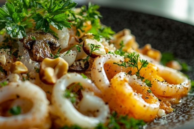 Рецепт для сброса веса: салат с кальмарами и грибами. Наслаждаемся — и лишние килограммы исчезают