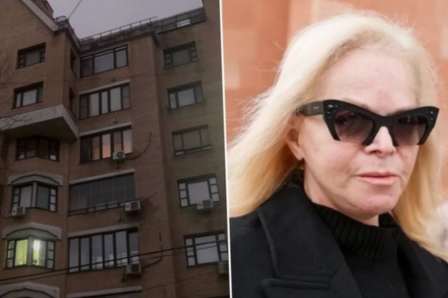 Лариса Долина и дом, в котором расположена её квартира.