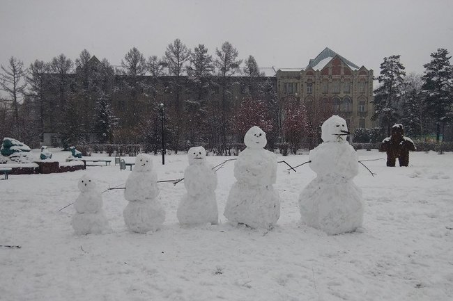 Российские снеговики вышли на митинг и попали под суд