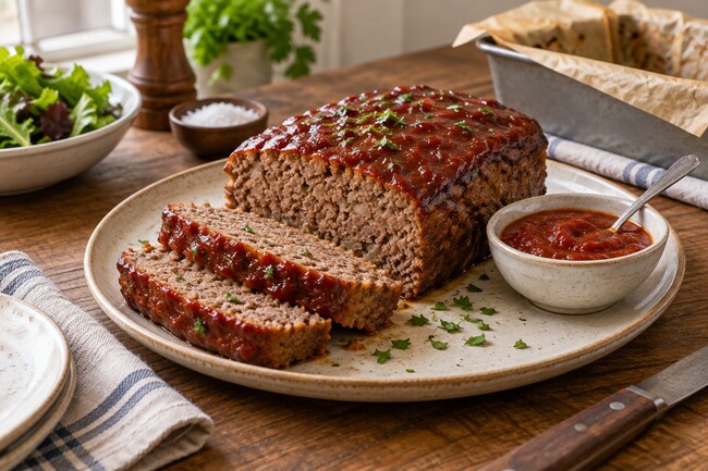 Мясной хлеб из говядины; сгенерированная иллюстрация.