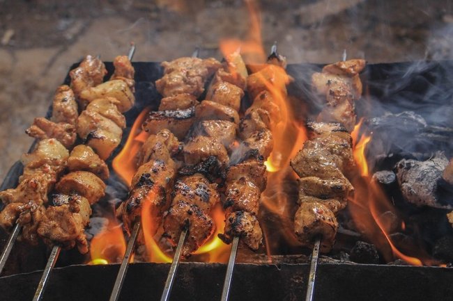 шашлык мясо барбекю огонь 