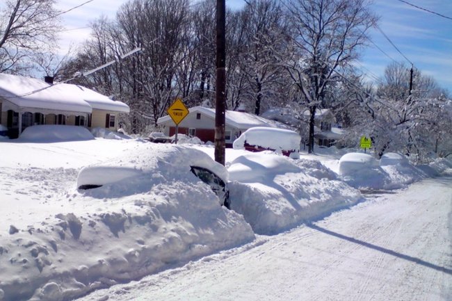 Снегопад в США