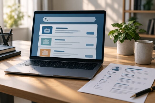 Поиск работы. Тематическая иллюстрация.