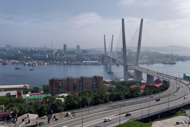Владивосток Золотой мост. Тематическая фотография города.