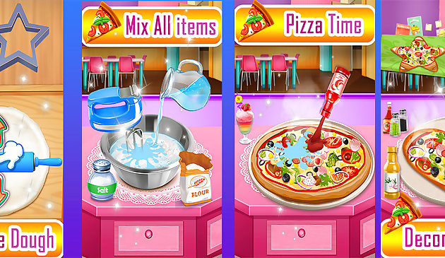 Pizzacı çocuklar için yemek pişirme ve pişirme oyunları