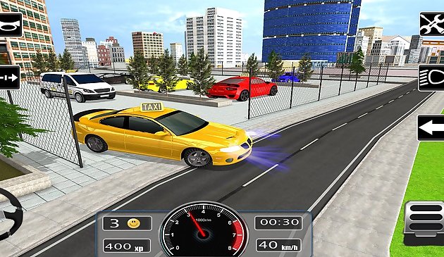 Simulateur moderne de voiture de taxi de ville