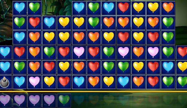 Воздушные шарики-сердечки: коллапс блоков