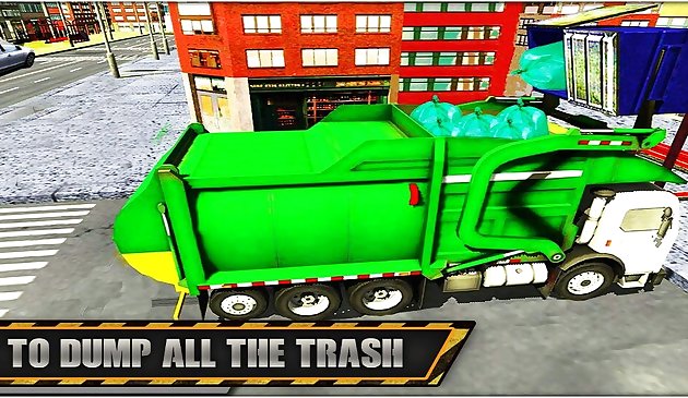 Limpiador de camiones de basura en carretera