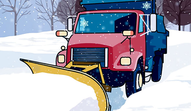 Copos de nieve ocultos en camiones arados