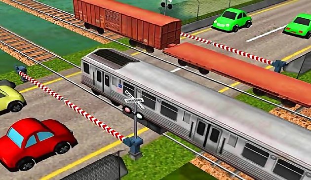 ユーロ踏切:鉄道列車通過3D