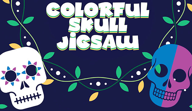 Красочный череп. Пазл