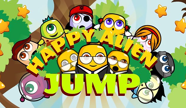 Счастливый пришелец прыгает