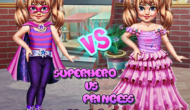 Маленькая девочка супергерой против принцессы