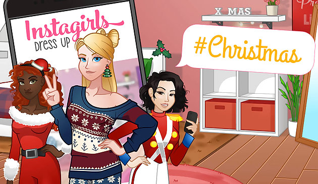 Инстадевушки: рождественская одевалка