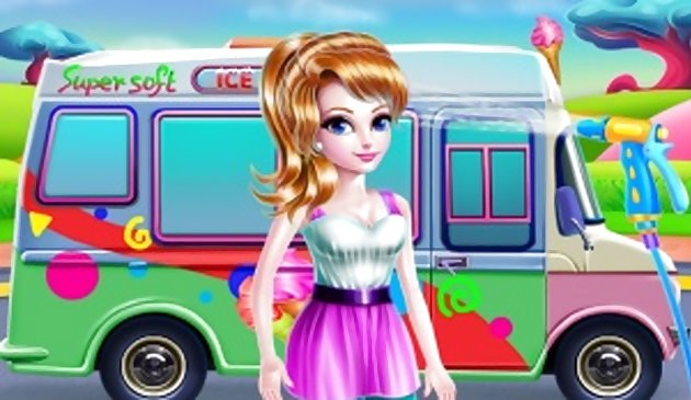 少女冰淇淋卡车洗车