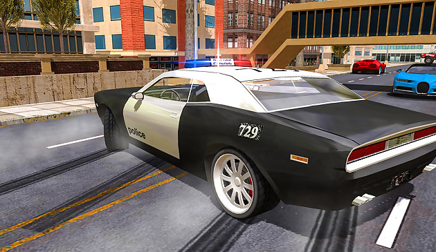 Simulação de dublê de carro da polícia 3D