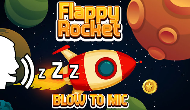 Flappy Rocket jogando com soprando para microfone