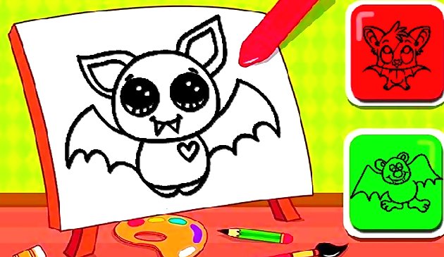 Pipistrello da colorare per bambini facile