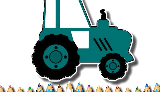 Einfache Kinder Färbung Traktor