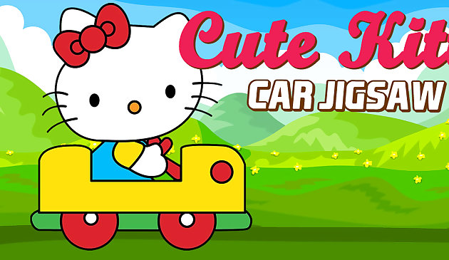 Jigsaw de carro kitty bonito