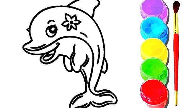 돌고래 색칠 공부