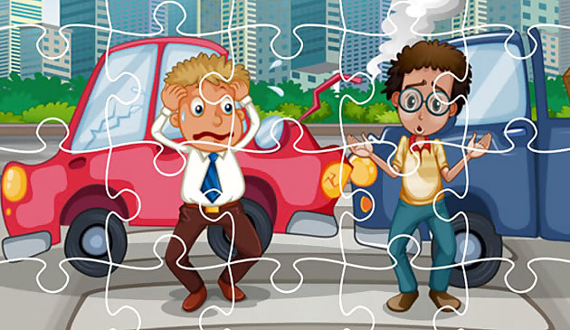 Крушение автомобиля. Пазл