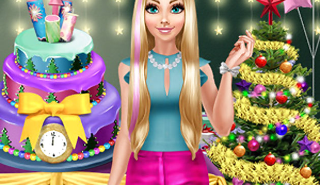 Зимняя вечеринка блондинки