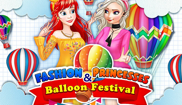 Festival de princesas de la moda y globos
