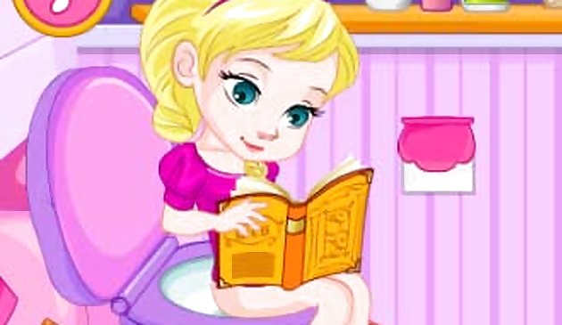 Малышка Эльза в туалете поезда