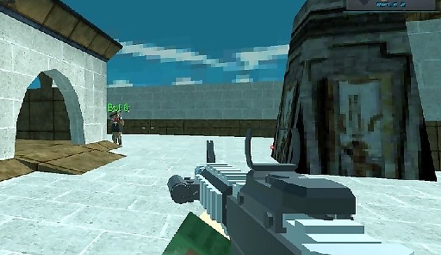 Блочная арена для стрельбы: Пиксельный бой