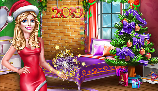 Новогодние декорации комнаты Элли