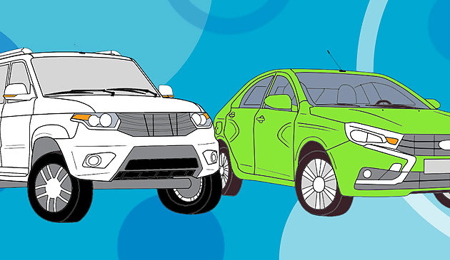 Российские автомобили: книжка раскраска